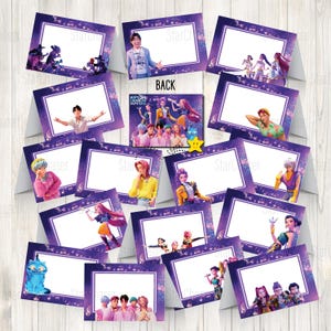16 Digital K-pop Demon Hunter Food Tent / Labels, Table card place, Topper - Instant Download