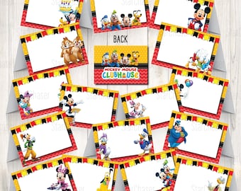 Instant Download - Digital food tent, favor/ goodies bag topper, mickey mouse food label, mickey topper party tag sign. NO PHYSICAL ITEMS