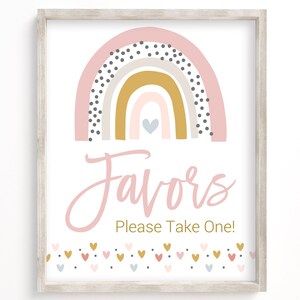 Rainbow Baby Shower, Favor Table Sign, Thank You Sign Baby Shower, Rainbow, Muted Rainbow, Rainbow Baby Shower Decor, Girl Baby Shower, CRP1