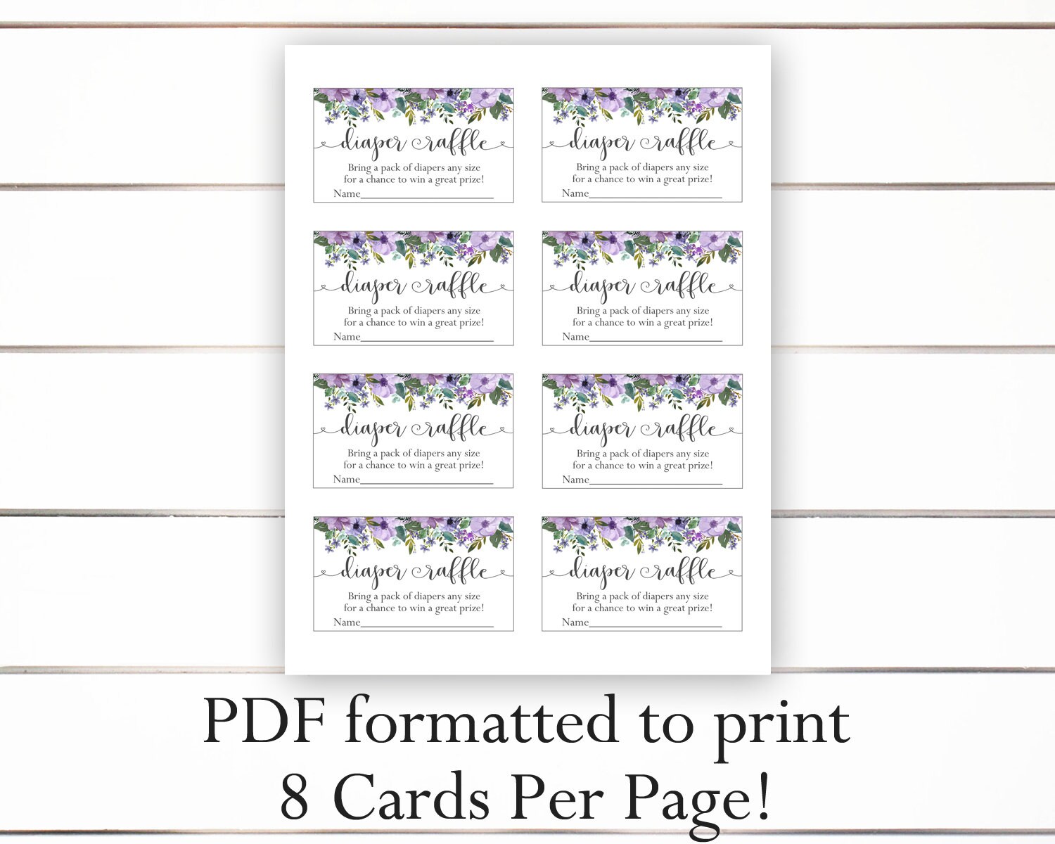Diaper Raffle Infocard Purple Diaper Raffle Card Diaper Raffle Sign Diaper Raffle | Etsy