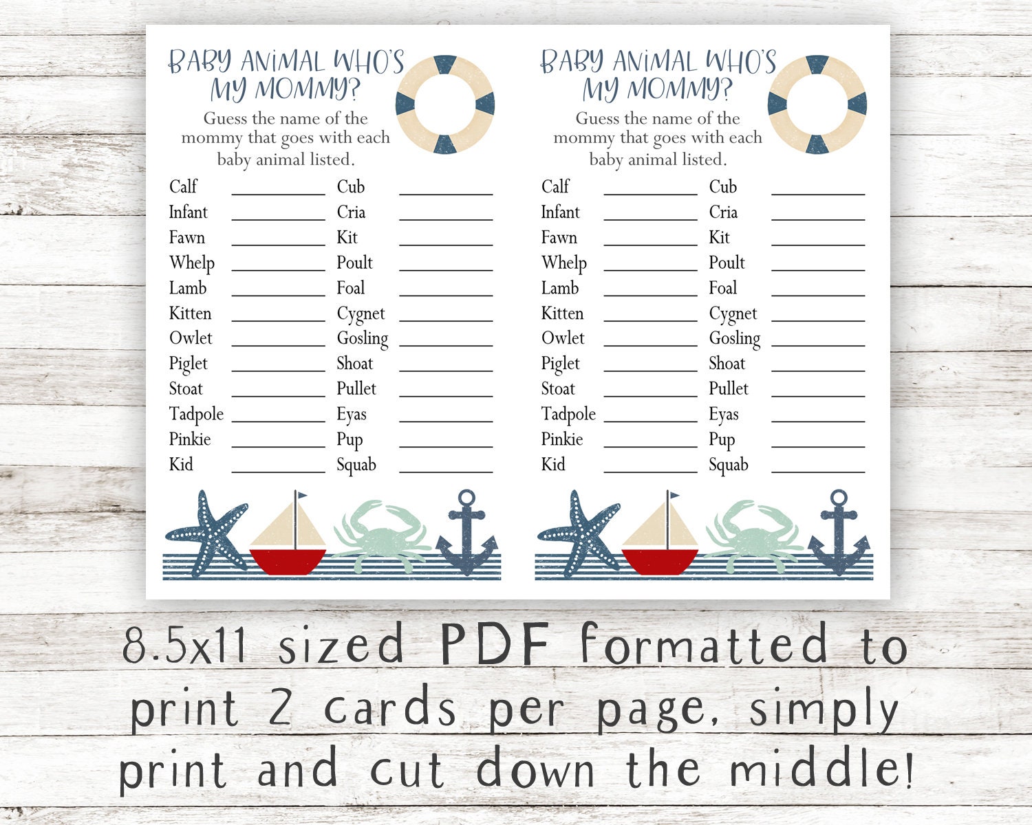 Baby Shower Games Printable Baby Shower Games Nautical Baby - Etsy Canada