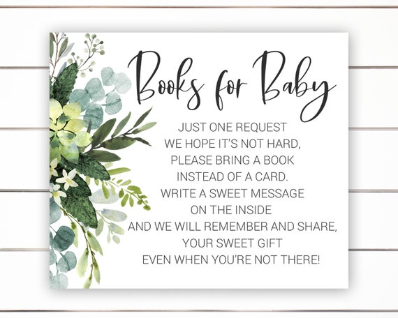 Books for Baby Card Printable Books For Baby Insert Books | Etsy