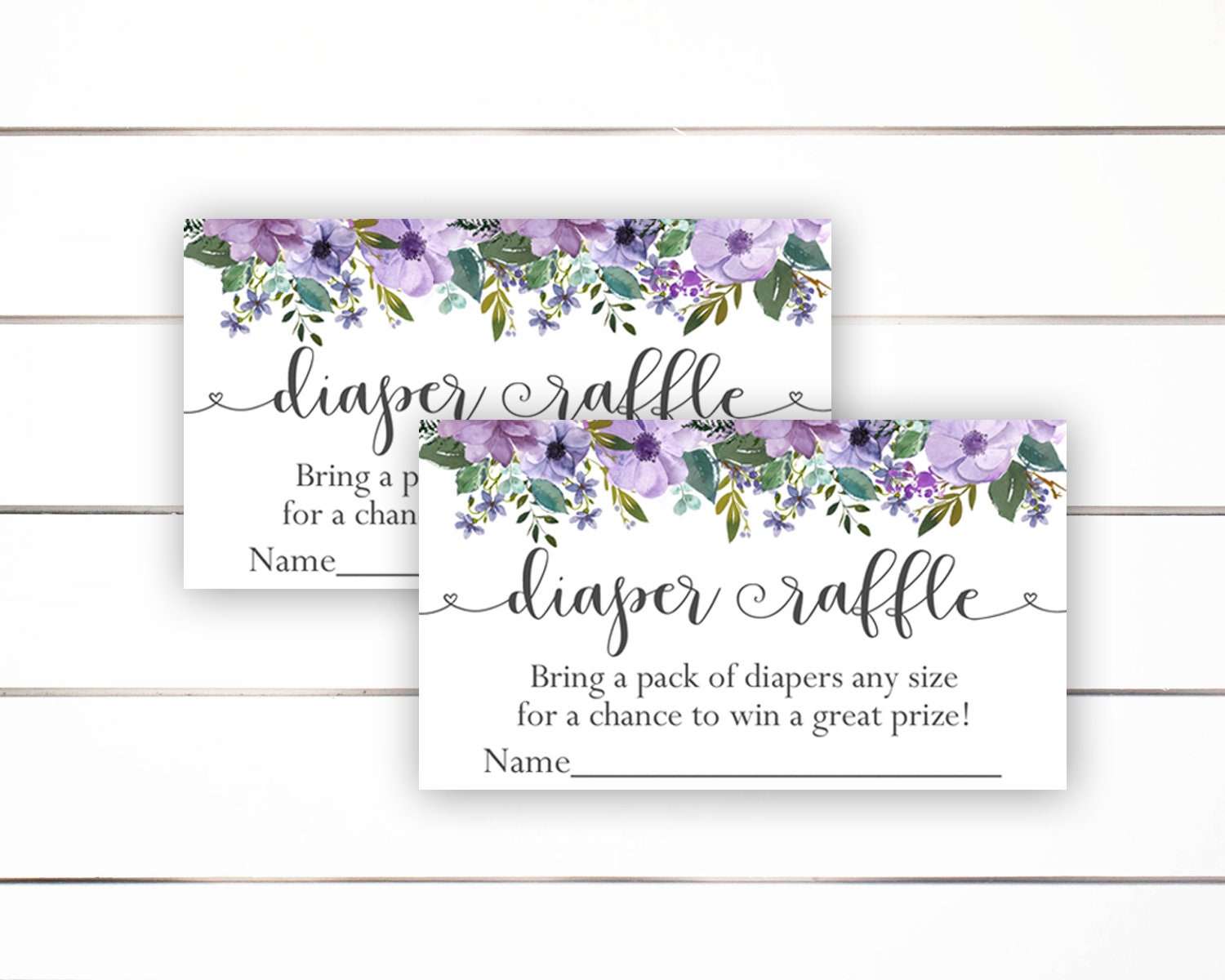 Purple Diaper Raffle Card Diaper Raffle Sign Diaper Raffle | Etsy