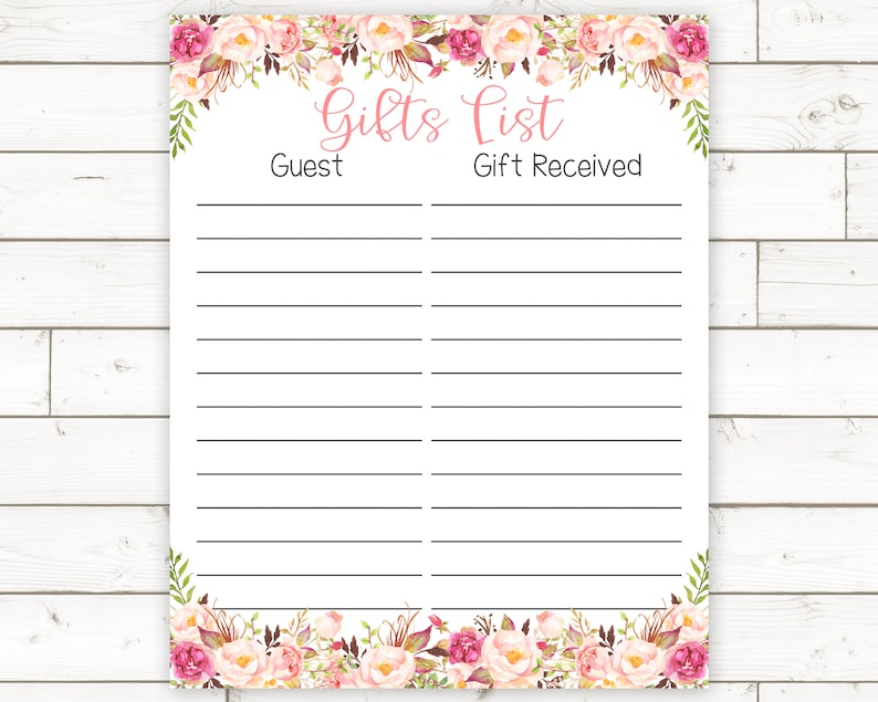 Child Shower Reward Listing Printable, Boy or girl Shower Present Record, Floral Youngster Shower Decor, Woodland Kid Shower Decor, Lady Little one Shower Reward Checklist picture relating to Printable Baby Shower Gift List referred to as Child Shower Reward Checklist Printable, Kid Shower Reward Listing, Floral Youngster Shower Decor, Woodland Child Shower Decor, Lady Youngster Shower Present Listing
