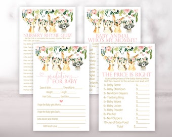Woodland Baby Shower Games, Printable Baby Shower Games, The Price Is Right, Predictions For Baby, Woodland Games, Girl Baby Shower, NWP