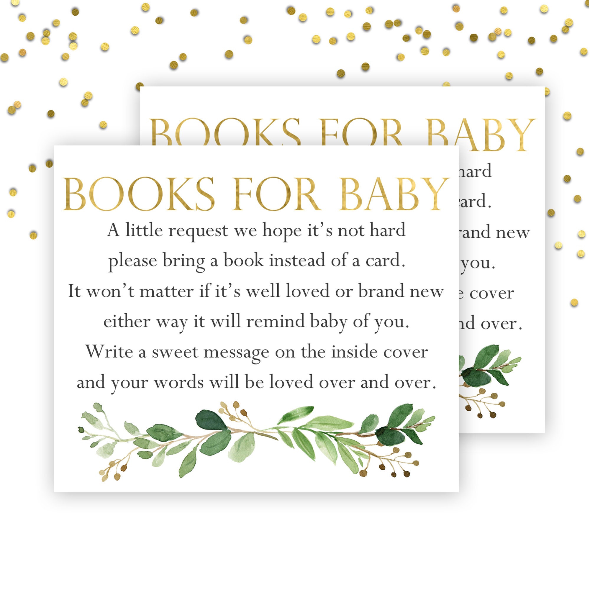Printable Books for Baby Card Bring a Book Card Baby Shower Etsy