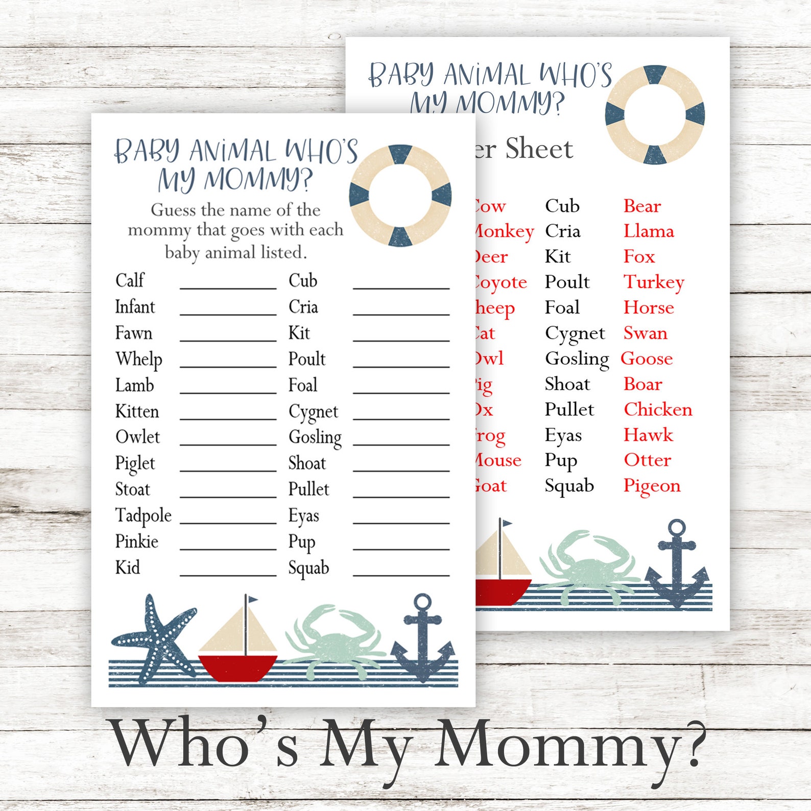 Baby Shower Games Printable Baby Shower Games Nautical Baby - Etsy Canada