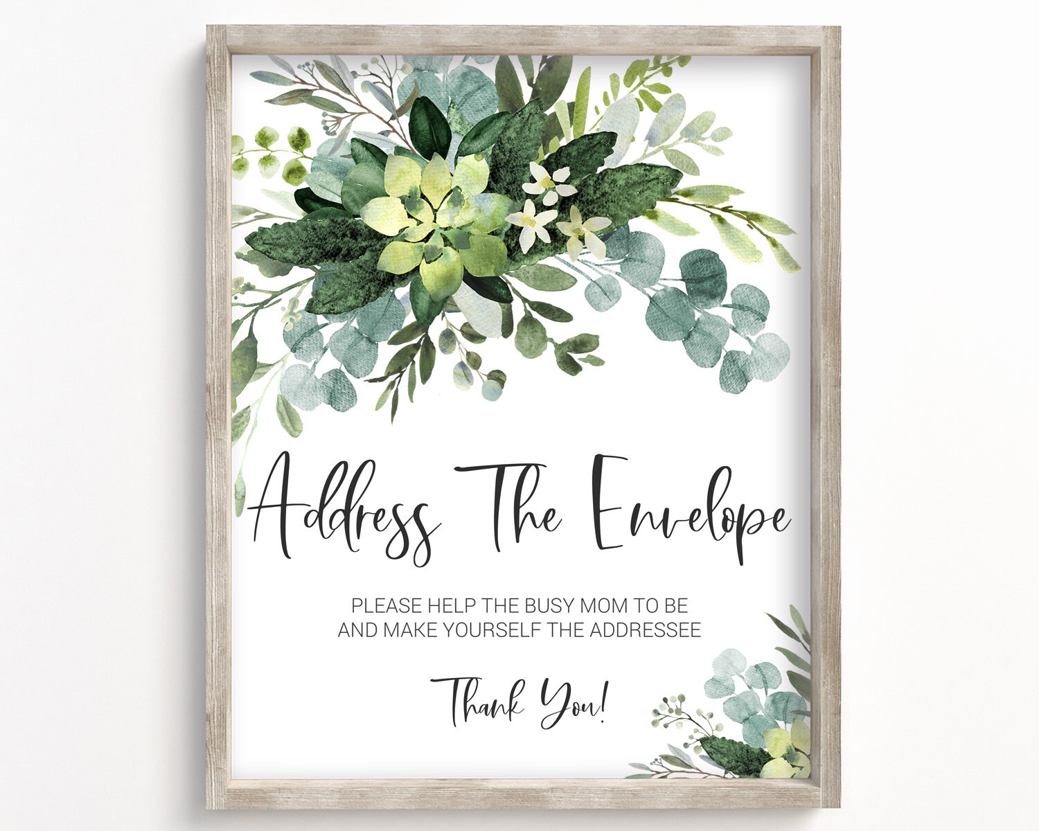greenery address your envelope sign address your thank you