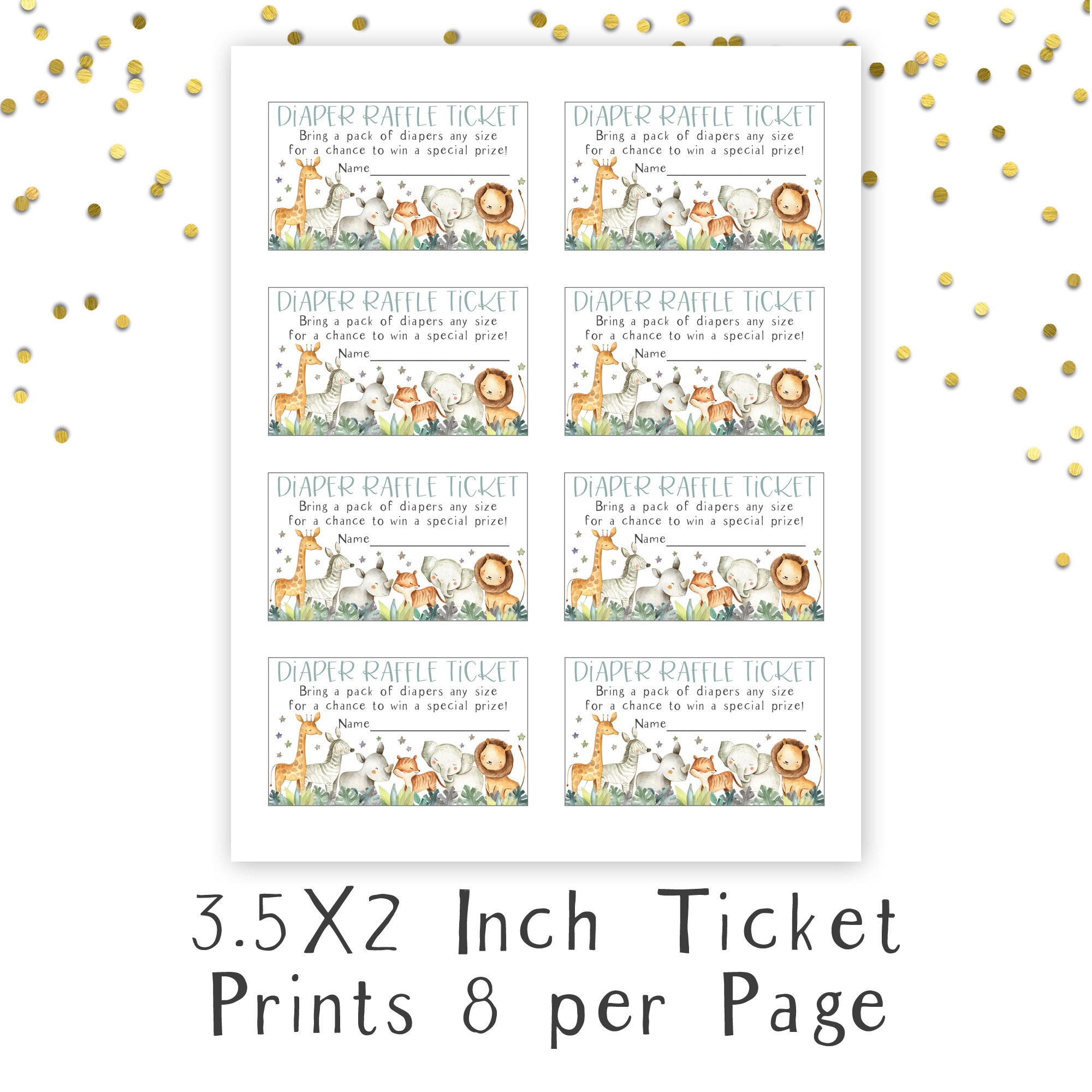 Safari Diaper Raffle Diaper Raffle Ticket and Sign Safari - Etsy