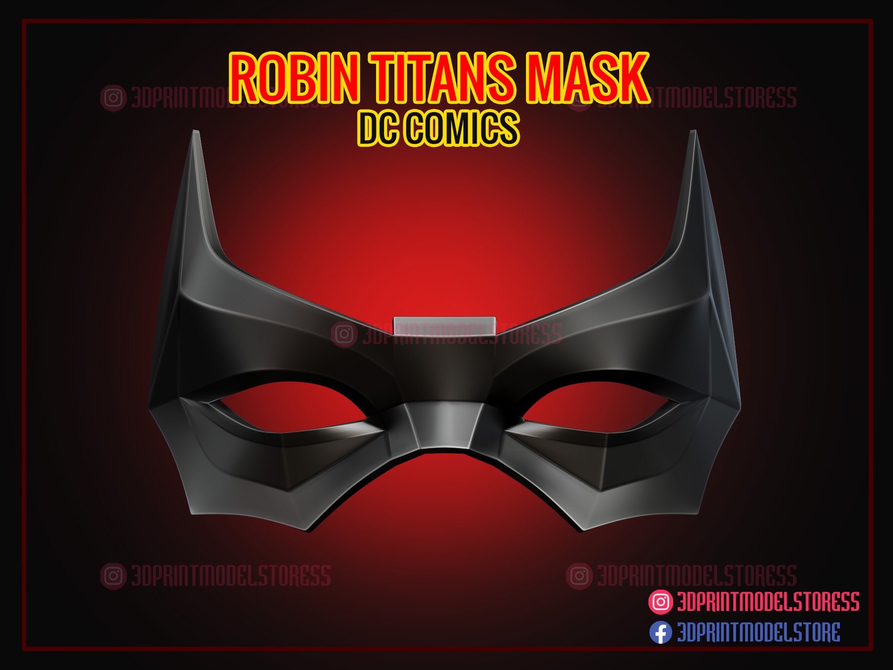 robin face mask - titans season 3 - dc comics cosplay 3d print model 3D  Print Model