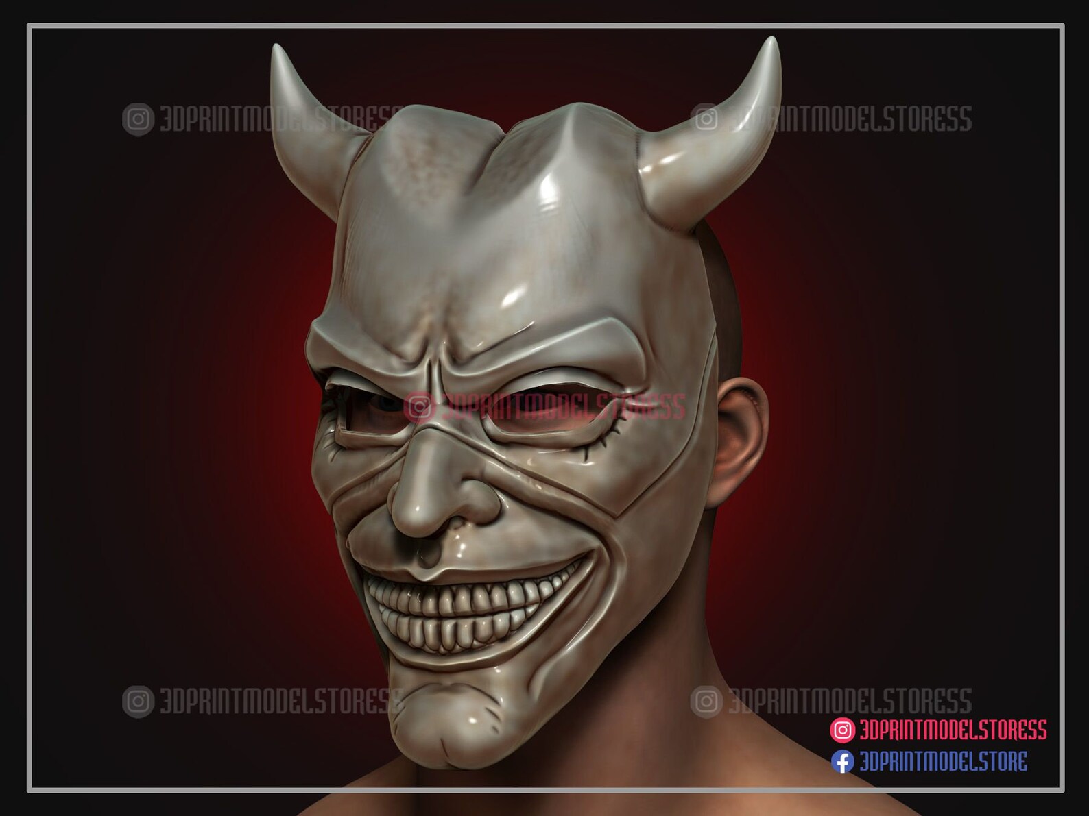 The Black Phone Movie the Grabber Mask 3D Print Model STL Etsy