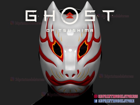 3d Druck Modell Japanische Kitsune Damon Fuchs Maske Geist Etsy