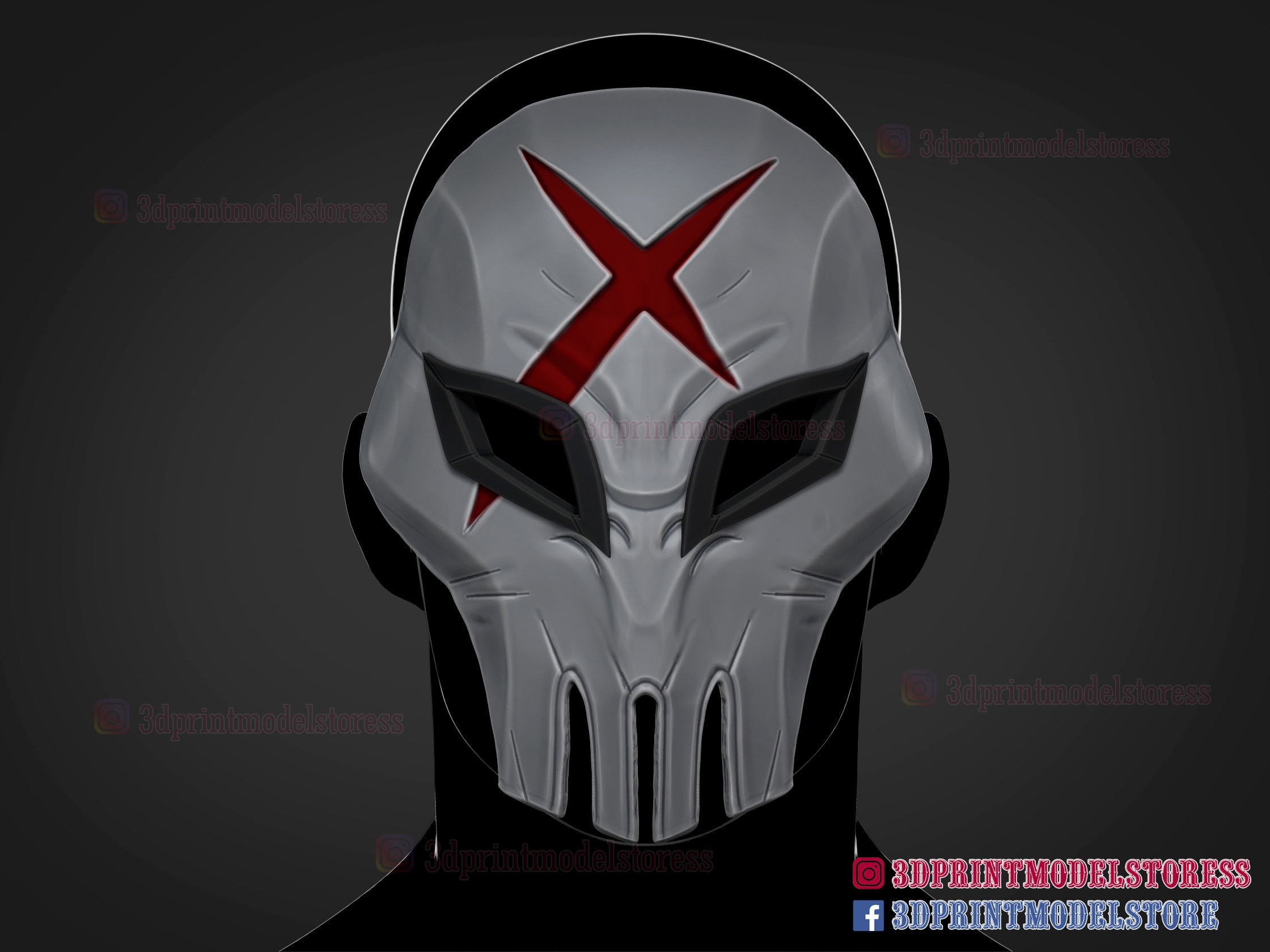 Red X Mask Full Face, Battle Damaged, Halloween Mask, Superhero, Antihero.  - Shop MaskCraftPskov Face Masks - Pinkoi