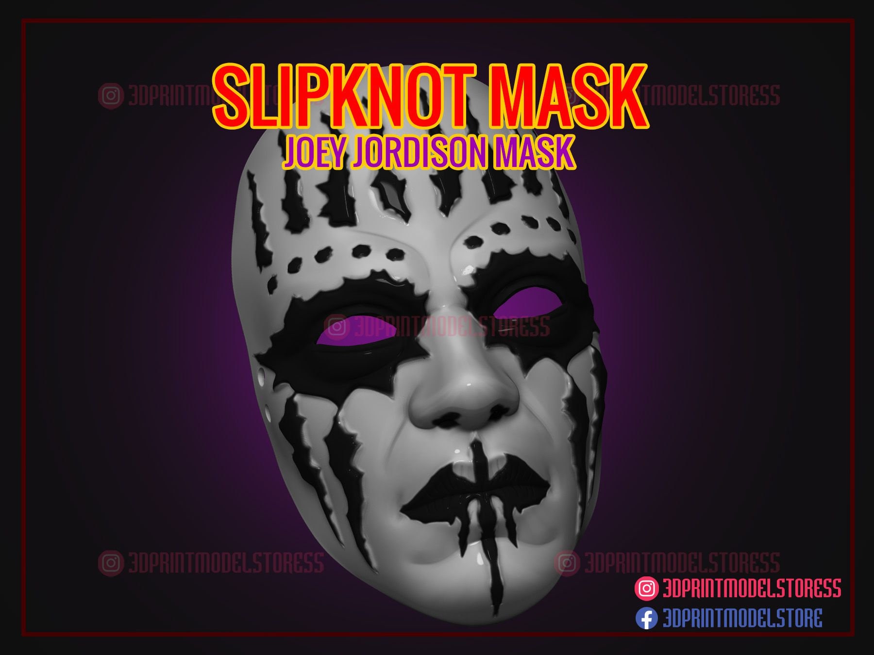 Halloween Slipknot Mask Joey Jordison Mask STL File - Etsy