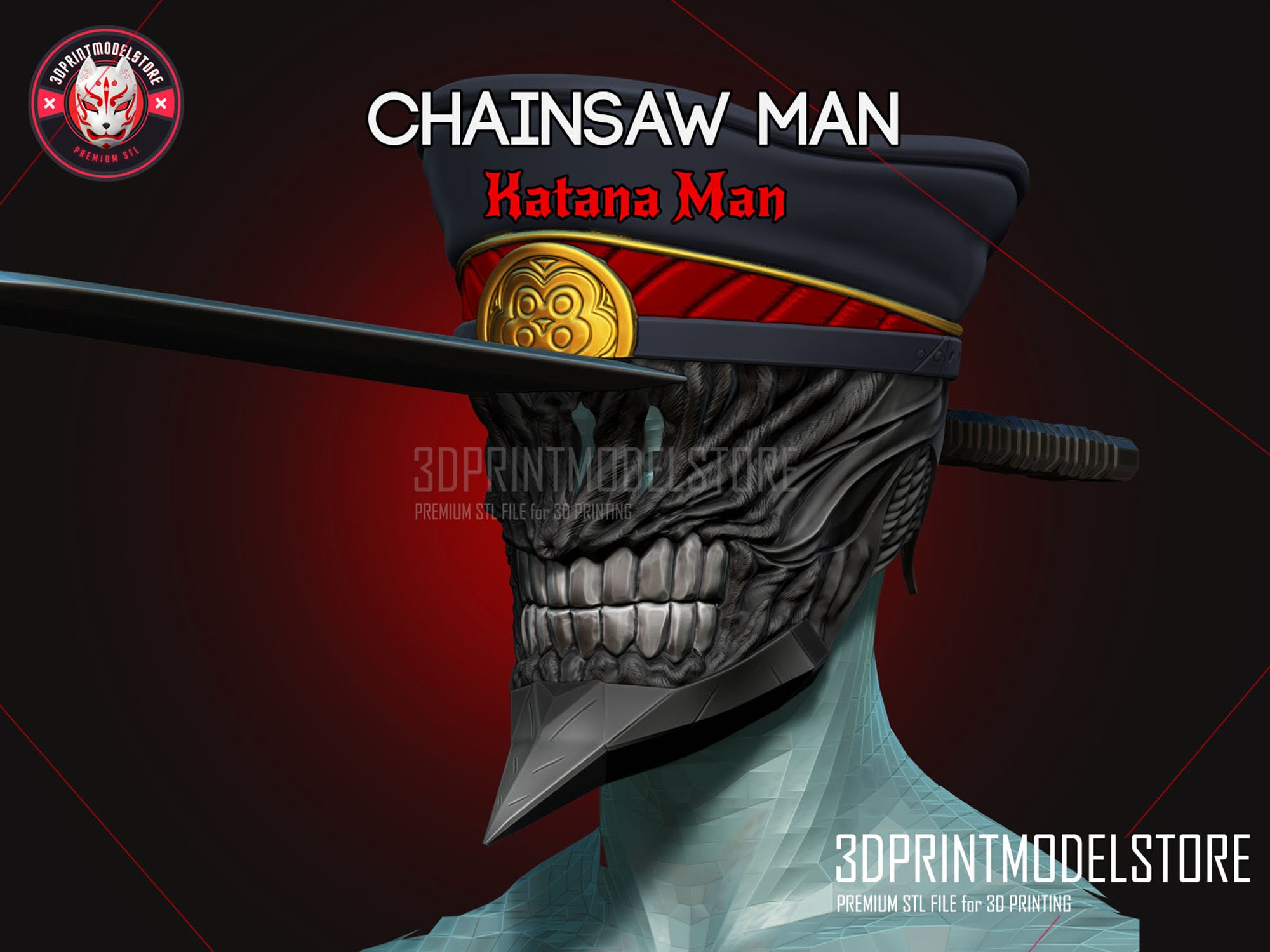 Chainsaw Man Full Form Helmet - Denji Anime Cosplay 3D Print Model