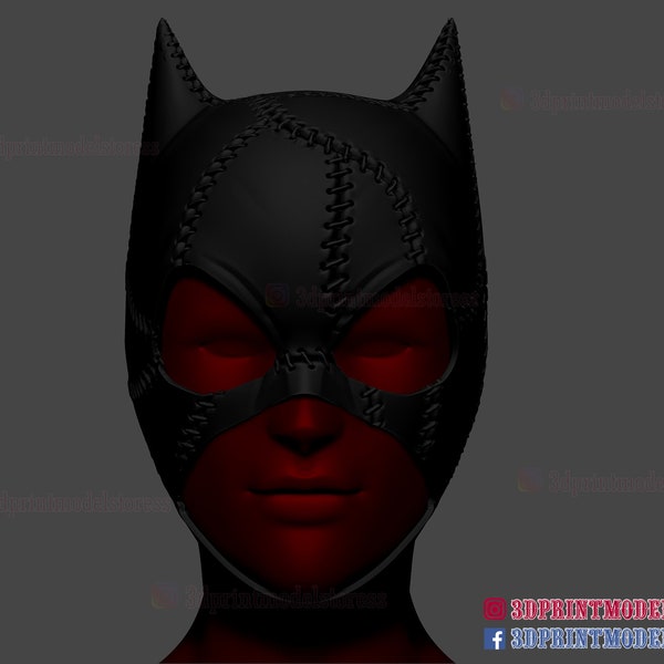 Inspired Catwoman Cosplay Helmet - Comic Cosplay - Halloween Costume 3D Print Model