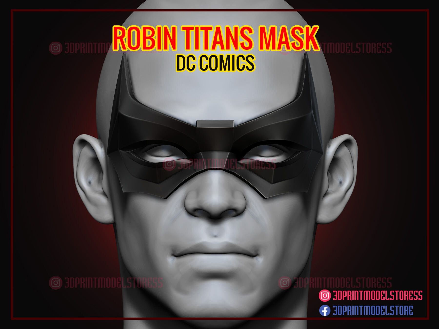 robin face mask - titans season 3 - dc comics cosplay 3d print model 3D  Print Model