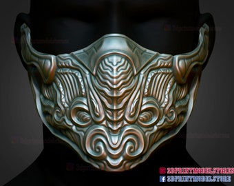 Sub-Zero Mask - Mortal Kombat Cosplay Mask 3D print model - Japanese Halloween Costume - STL File