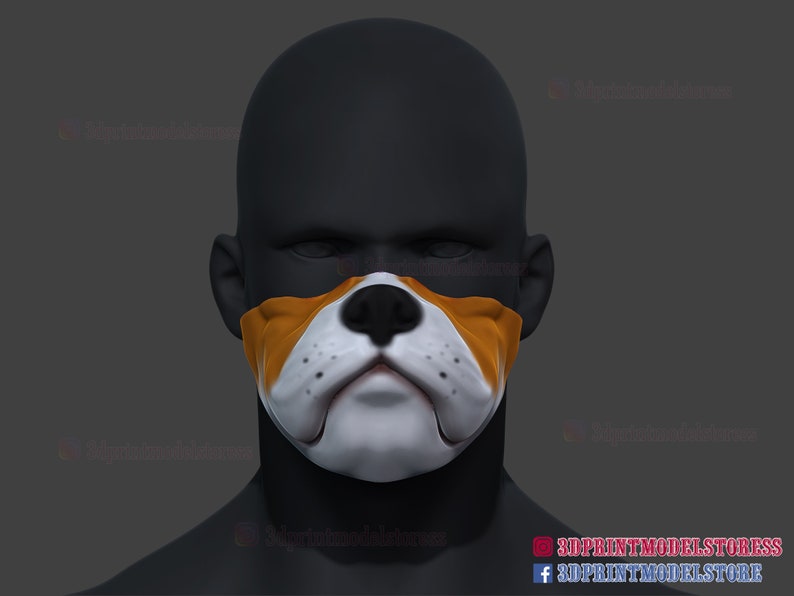 3D Print File Cosplay Mask Bulldog Face Mask STL File Etsy