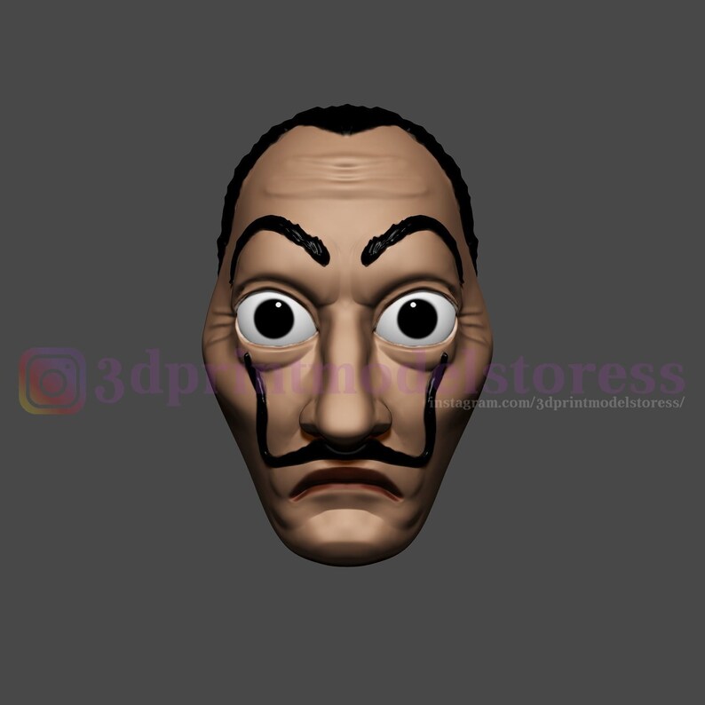 3D Print File Cosplay Mask Dali Mask Salvador Lacasa De Papel - Etsy