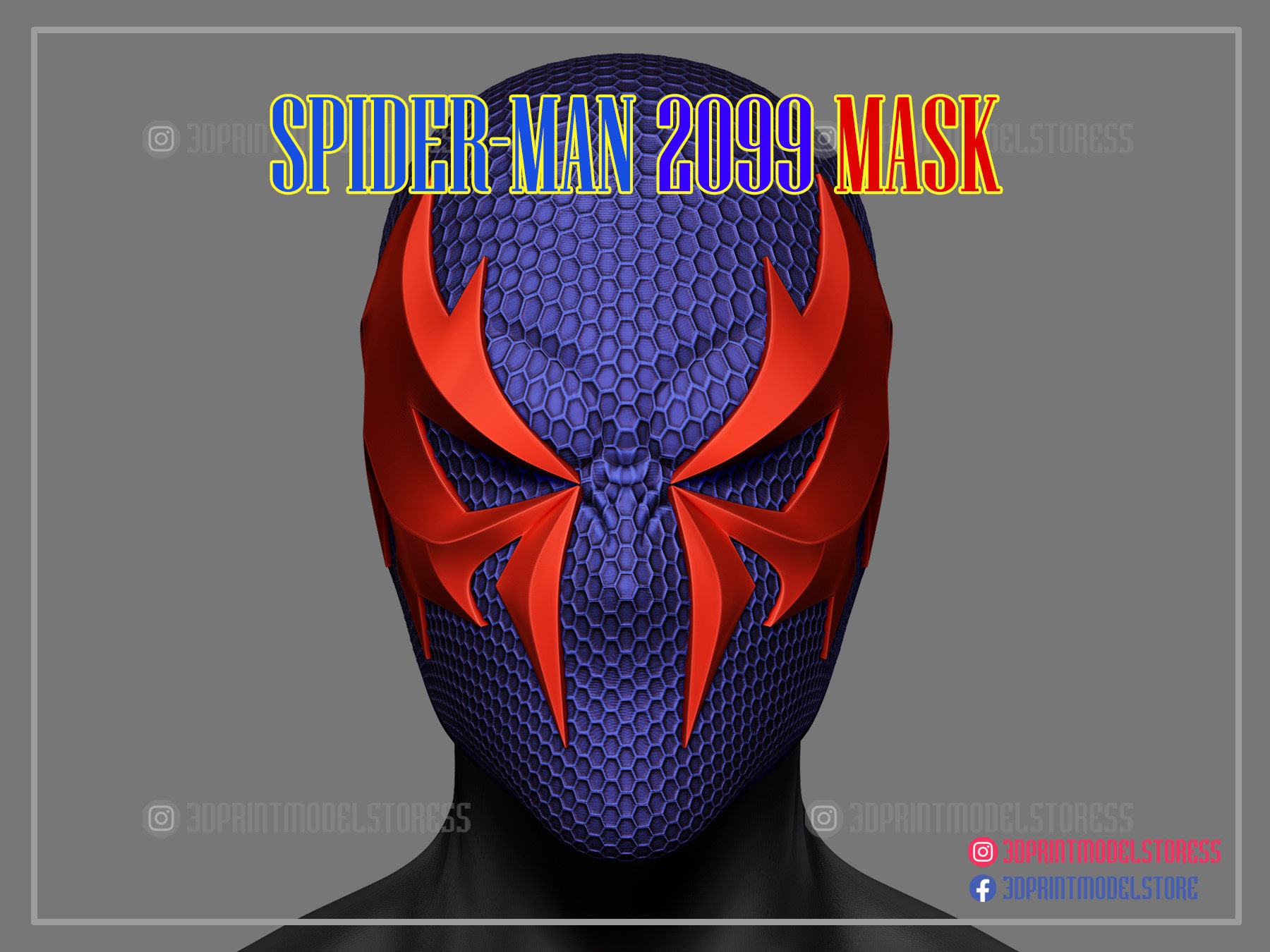 Spiderman 2099 Helmet Marvel Cosplay Mask 3D Print Model Etsy