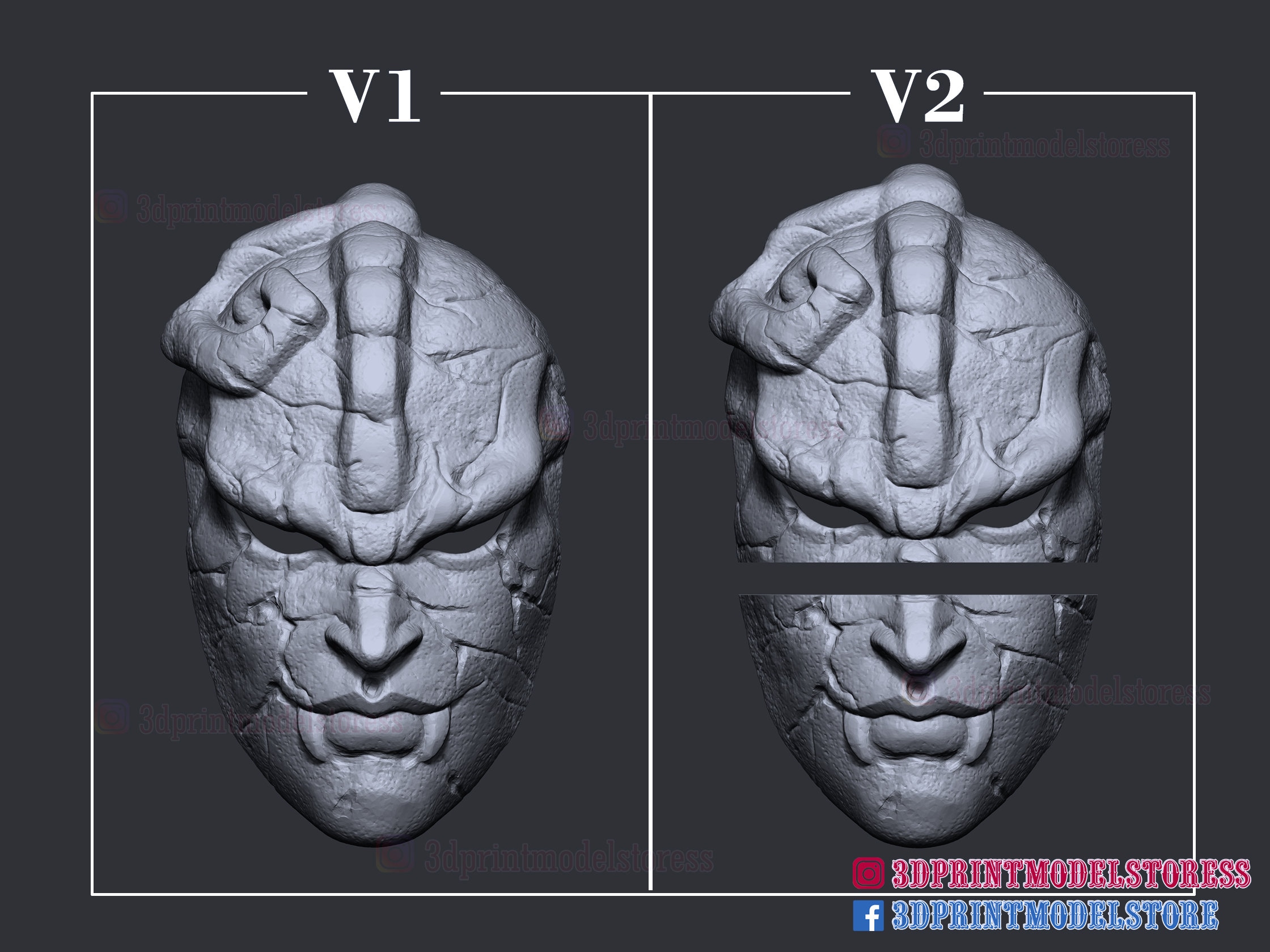 3d Print Cosplay Stone Mask STL File Etsy