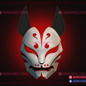 Kitsune Mask Aragami Game Cosplay STL File for 3D Printing - Etsy