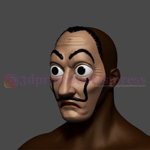 3D Print File Cosplay Mask Dali Mask Salvador Lacasa De Papel Face Mask ...