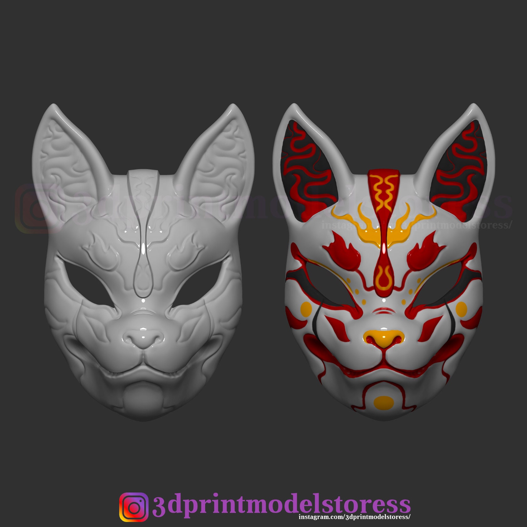 STL file Japan Mask cosplay demon 🇯🇵・3D print design to download・Cults