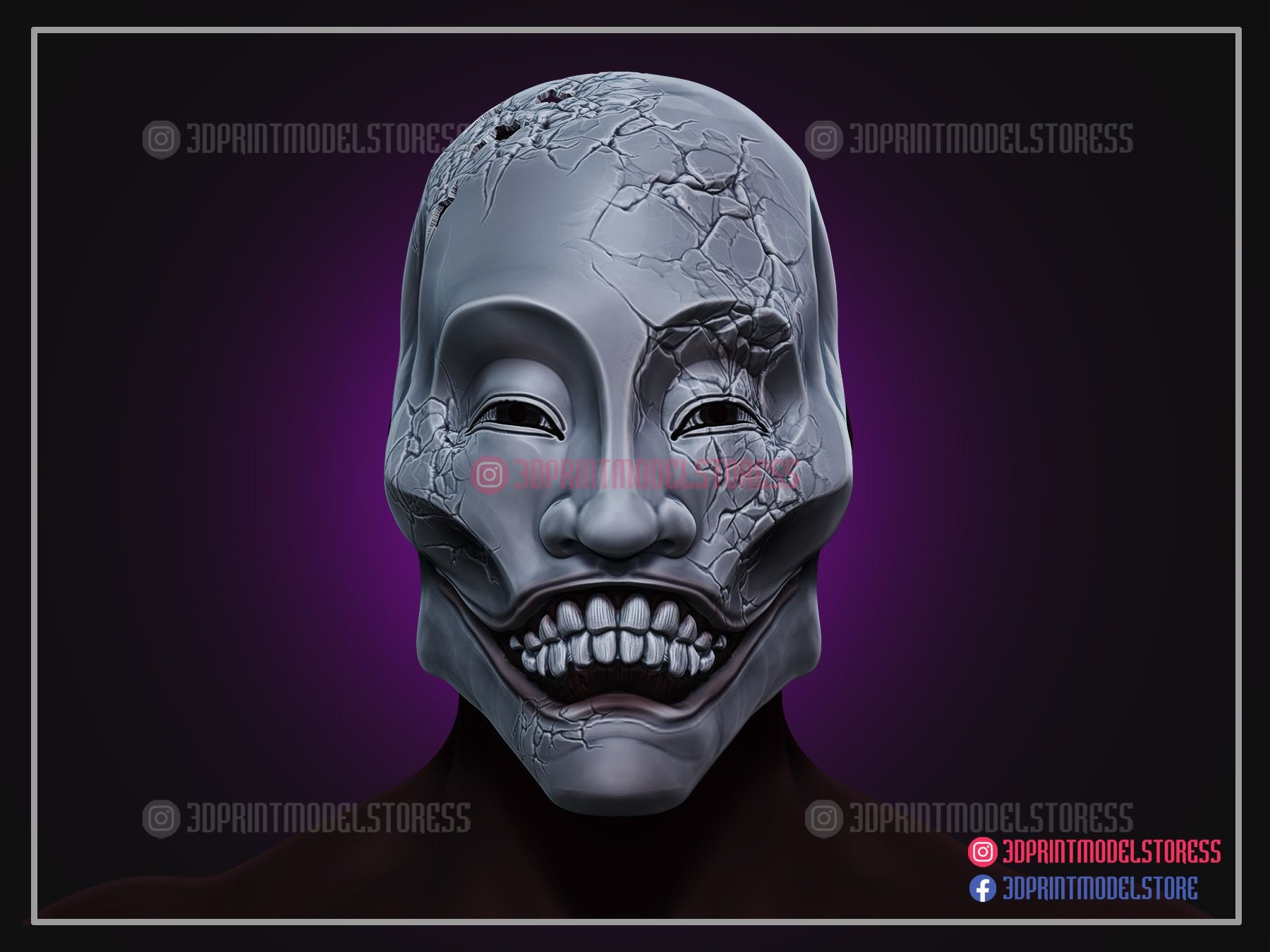 Ghostwire Tokyo Mask - Yaseotoko Cosplay Halloween STL File Ghostwire Tokyo Mask - Yaseotoko Cosplay Halloween STL File