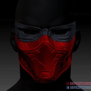 Red Hood Cosplay Mask - Halloween Costume - 3D Print Model