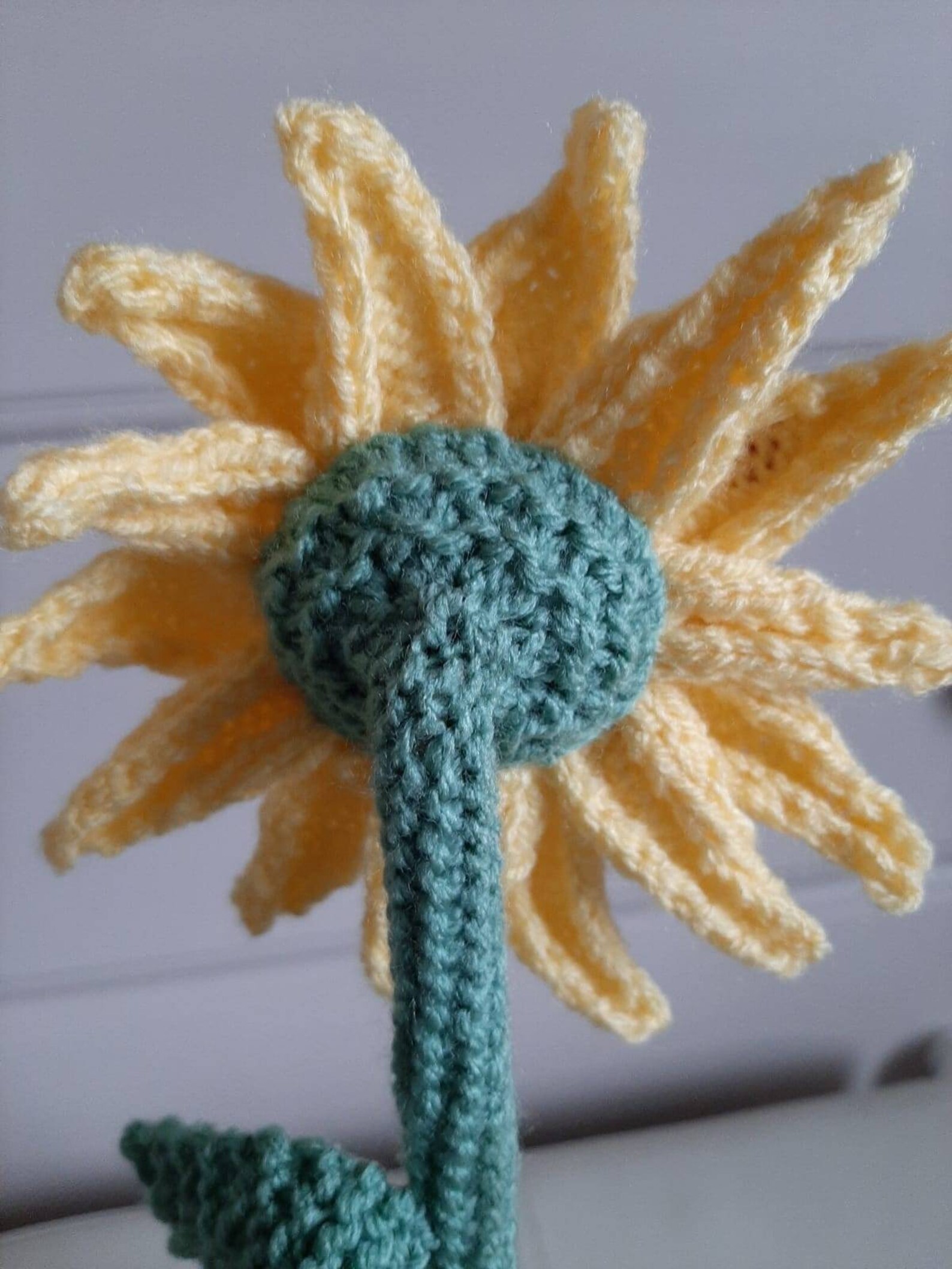 Knitted sunflower decorative flower knitted flower Etsy