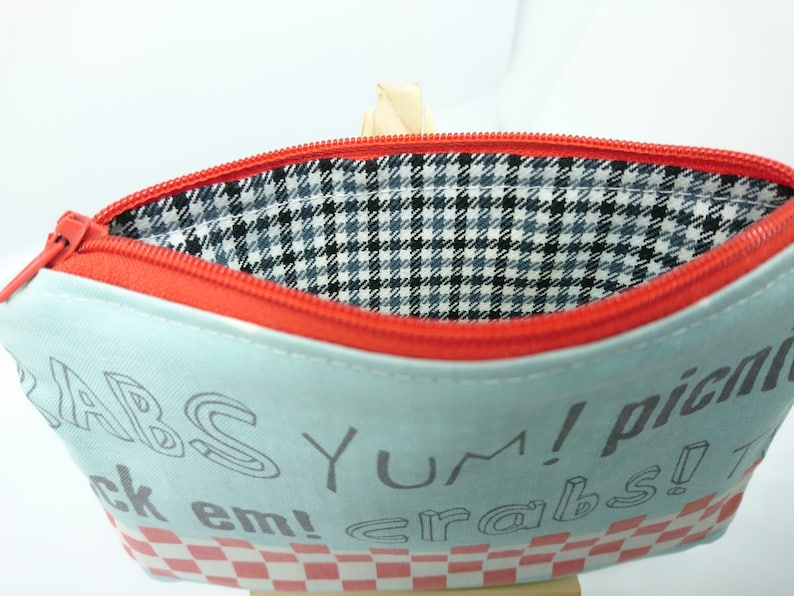 wallet Handmade coin purse sea change purse crabs mini make up bag seafood lemons
