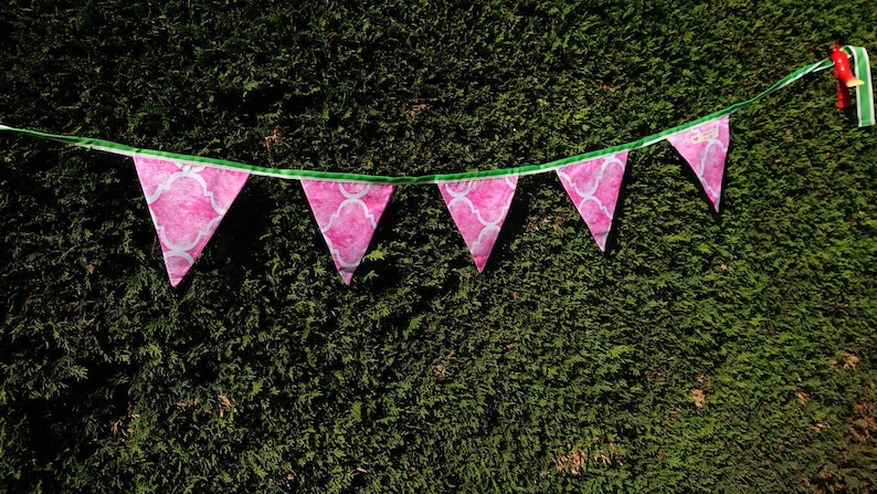 Fabric bunting 80s style print