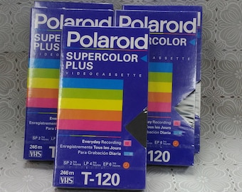 Polaroid Supercolor Plus Video Cassette Tapes T-120 VHS 246m Set of 3 New Sealed (cb)