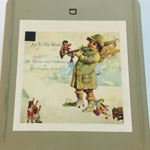 Joy to the World Música para o Natal Andre Kostelanetz Sua orquestra e coro Earl Wrightson Cassete estéreo de 8 faixas (bb4)