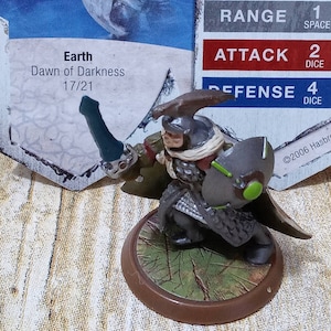 Heroscape Eldgrim Earth Dawn of Darkness Card & Figure
