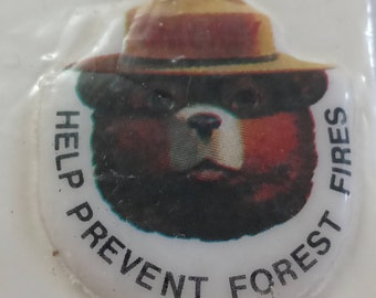 Vintage Smokey The Bear Stickers &quot;Help bosbranden te voorkomen!&quot; Set van 4 Nieuwe Oude Voorraad (1@14)