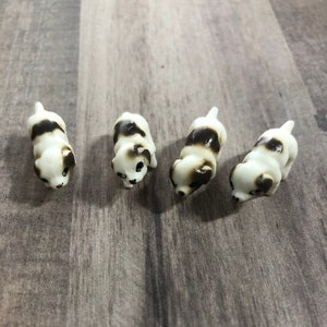 Vintage Brown and White Puppies Dogs Porcelain Set of 4
