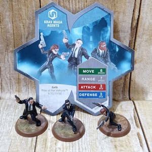 Heroscape Krav Maga Agents Earth Rise of the Valkyrie Card & Figure