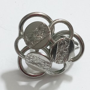 Vintage Sarah Coventry Silver Hoops Circles & Swirl Clip-on Earrings (jb3i)