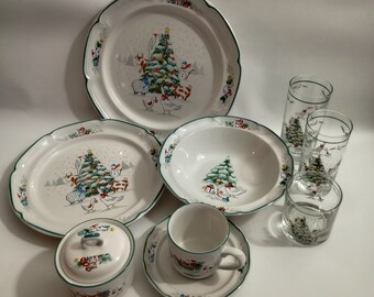 Vintage Country Christmas by International Christmas Tree Farm Animals Santa Claus  (su1)