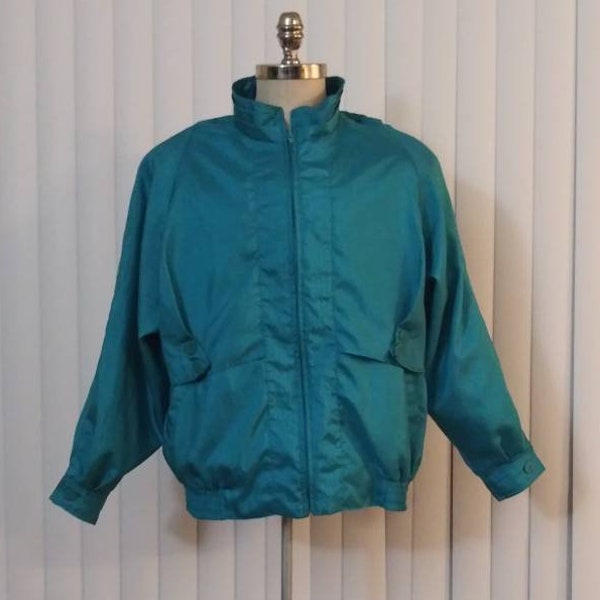 Veste de survêtement vintage Cambridge sarcelle pour femme Wind Breaker, petite (z)