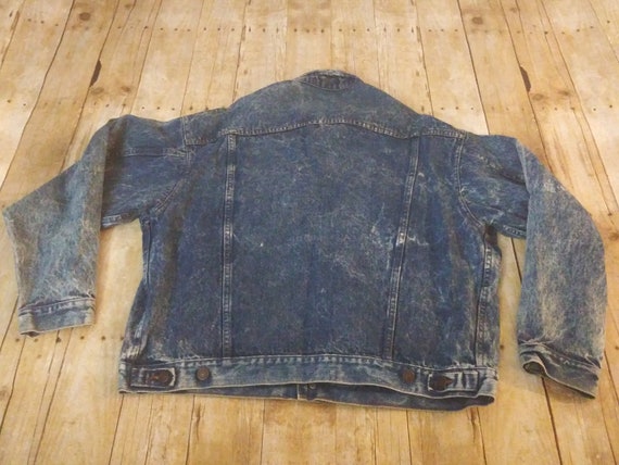 1980s Acid Wash Jean Denim Jacket Funky Vintage D… - image 6