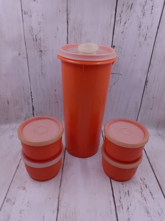 Vintage Tupperware Bundle Orange Juice Set Brown Lid Storage Container –  Tiffany's Treasures and Trinkets