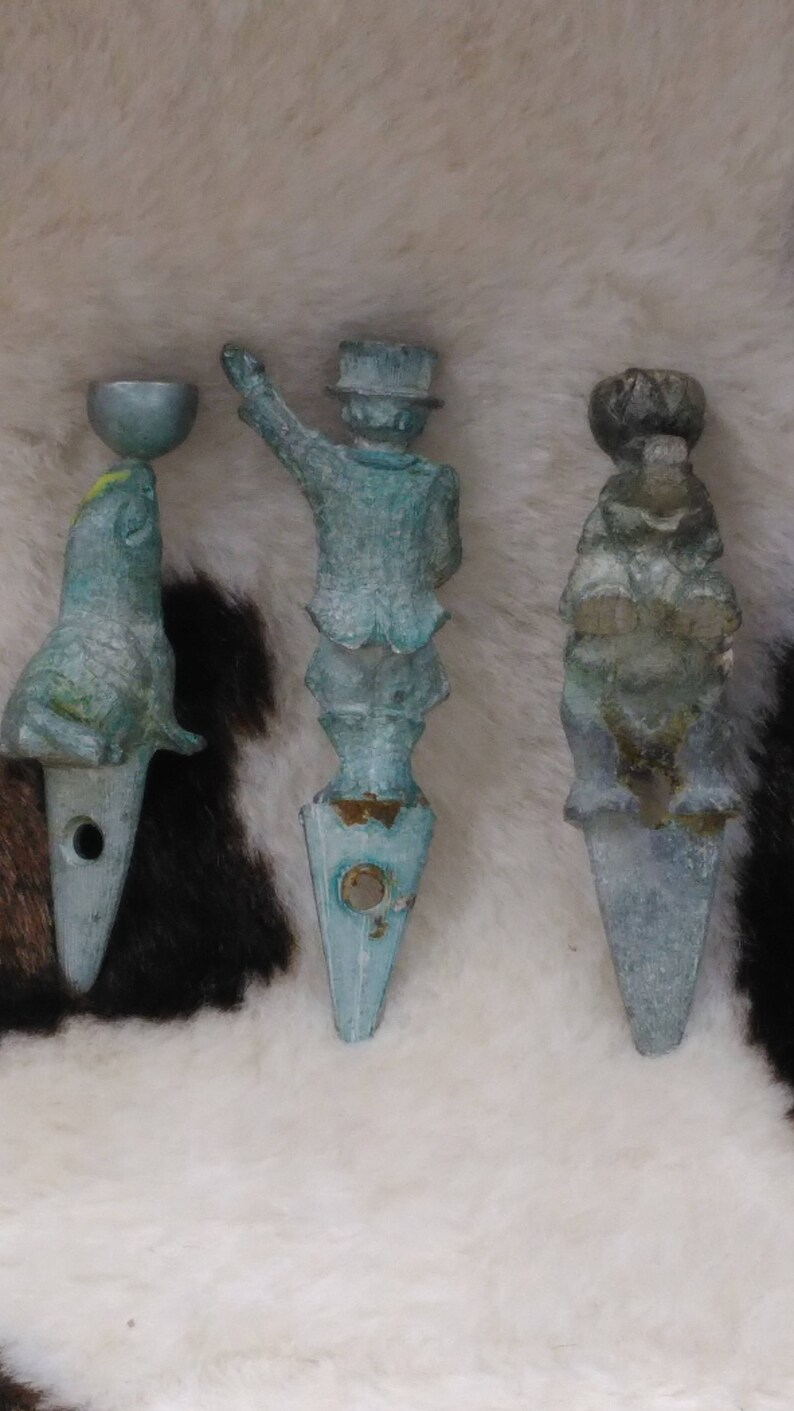 Vintage Pewter Circus Birthday Candle Holders Set of 6 Etsy