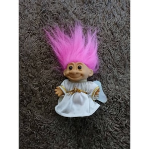 Vintage Troll Puppe Rosa Haar Engel