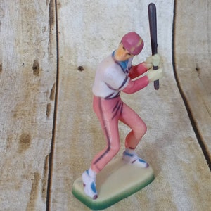 Vintage Baseball Spieler Kuchen Topper Batter Figur (6)