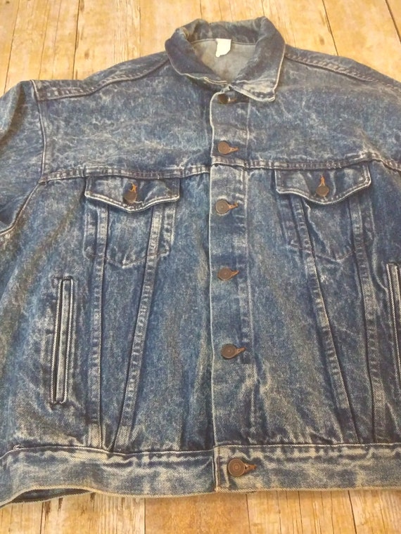 1980s Acid Wash Jean Denim Jacket Funky Vintage D… - image 3