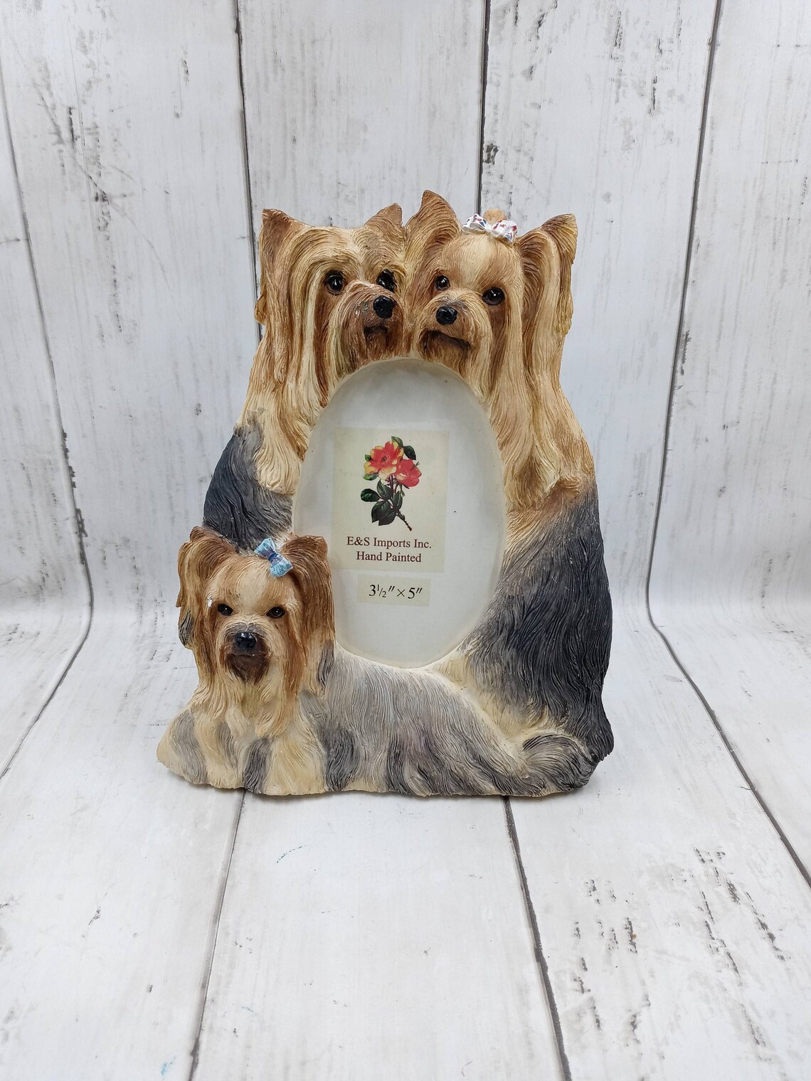 Yorkshire Terrier Picture Frame 3 Adorable Yorkies 2 with Bows Etsy